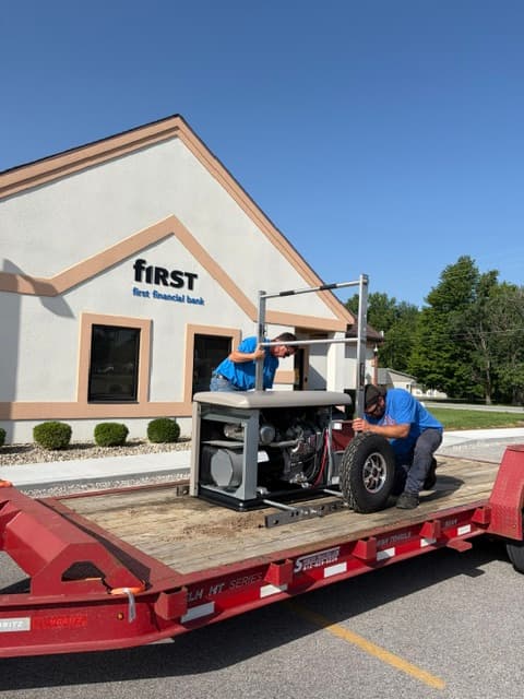 Genset Tech generator installation equipment on site
